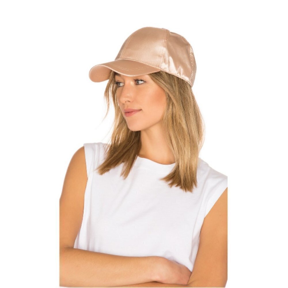 💕MICHAEL STARS💕 Satin Dreams Baseball Cap ~ Gold NWT